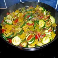 recette poelée de poivrons et courgettes