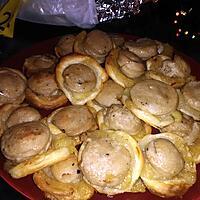 recette Feuilletés de boudin blanc a la truffe sur chutney de poire