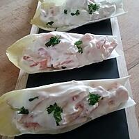 recette Feuilles d'endives au saumon fumé