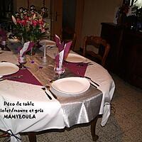 recette Déco de table pour les fêtes Violet/mauve et Gris