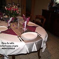 recette Déco de table pour les fêtes Violet/mauve et Gris