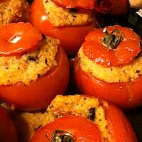 recette TOMATES  FARCIES  A  LA  POLENTA   PARFUMEE