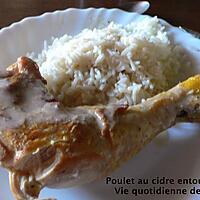 recette Poulet au cidre entouré de riz