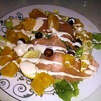 recette Salade de saumon fumé, oranges et noisettes