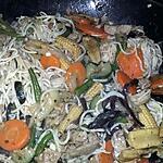 recette Wok de nouilles au porc et aux légumes