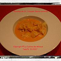 recette Ravioles de St.Jacques Sauce Coraillée