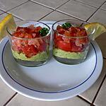 recette verrine légère avocat, tomates, saumon fumé