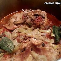 recette Lapin, champignons, tomates