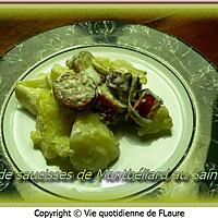 recette Gratin de saucisses de Montbéliard au Saint-Agur