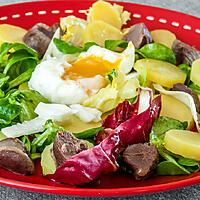 recette Salade de gésiers aux oeufs, radis noir et pommes de terre