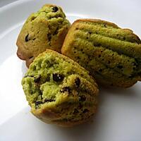 recette Madeleines à la pistache et pépites de chocolat