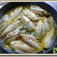 recette Endives braisées, parfumées au jus d'orange et thym