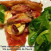 recette Tarte saucisson, œuf, tomate