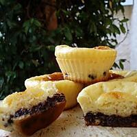 recette Minis cakes au fromage blanc & fleur d'oranger sur lit de pépites au chocolat