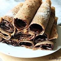 recette Crêpes à la châtaigne, sans oeufs, gluten, lait, fourrées au chocolat