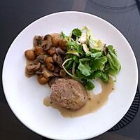 recette Filet mignon aux châtaignes et champignons