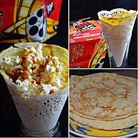 recette CREPE CINEMA : CHANTILLY, POP CORN ET CARAMEL