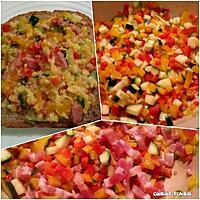 recette tartine recouverte de reste de poivron-courgette-oignon