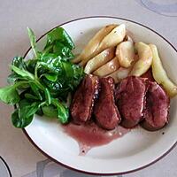 recette magret de canard et poires rôties, sauce au porto