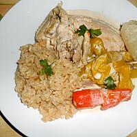 recette RESTE DE POULARDE  AU RIZ