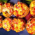 recette Champignons farcis bacon/oignon/poivrons