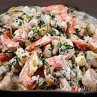 recette Crevettes et petits fruits de mer, sauce crémeuse à l’estragon