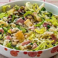 recette Salade de riz au jambon, kiwi, ananas et petits pois