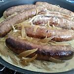 recette Saucisses de Toulouse a la crème et aux oignons