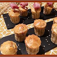 recette Minis Cannelés au Yaourt, Bacon et Sésame grillé