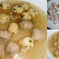 recette DUO DE MINI BOULETTES AU BOUILLON DE POULE