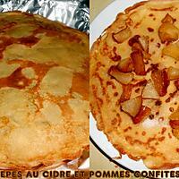 recette CREPES AU CIDRE FOURREES A LA POMME CONFITE