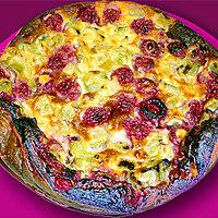 recette Clafoutis aux framboises et à la rhubarbe