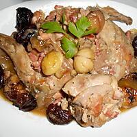 recette RAGOUT DE LAPIN AUX CHATAIGNES ET PRUNEAUX