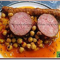 recette Saucisses Morteau et Txistorra aux pois chiches