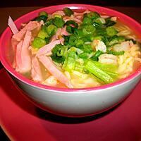 recette SOUPE CHINOISE AU JAMBON & CREVETTE