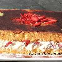 recette Génoise façon tiramisu aux fraises