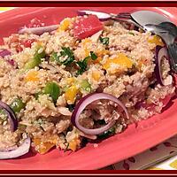 recette Salade de Quinoa aux légumes et thon au Thermomix.