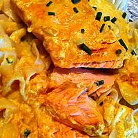 recette Pavé de saumon à la crème de curry "micro-ondes"