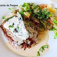 recette Steak parfumé au bleu de chèvre et cuit à basse température