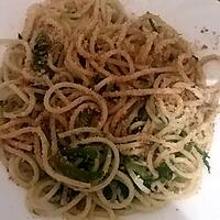 recette Spaghettis au fenouil sauvage et chapelure rôtie