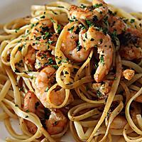 recette Linguine à l'ail et aux Crevettes