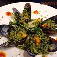 recette Saladine de moules en chapelure verte