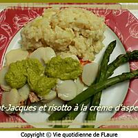 recette Saint-Jacques et risotto à la crème d'asperges