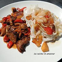 recette Légumes sautés , calamars à la sauce soja