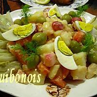 recette Salade chaude printanière,vinaigrette à l'huile d'olive et au citron.