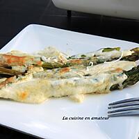 recette Asperges vertes gratinées à la mozzarella