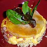 recette SEMOULE A LA CREME D' OEUF BRICK ET LARDONS