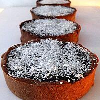 recette Tartelettes mousse coco et ganache au chocolat