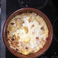 recette Gratin au chou blanc, jambon et pommes de terre.