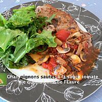 recette Champignons sautés à la sauce tomate